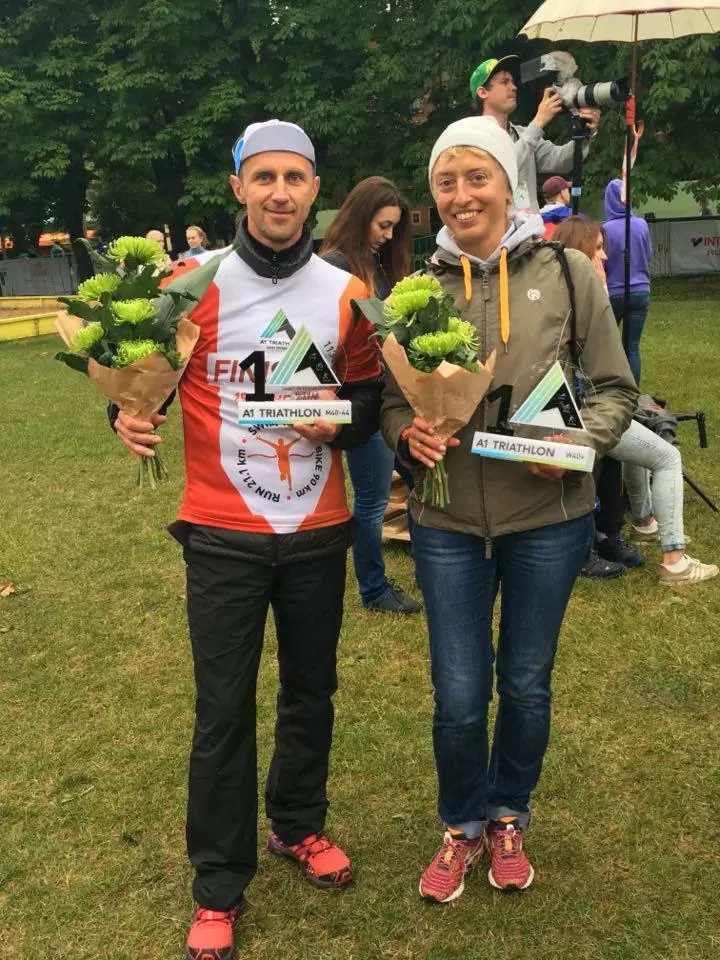 Константин Волков и Наталия Борисова на триатлоне А1 113