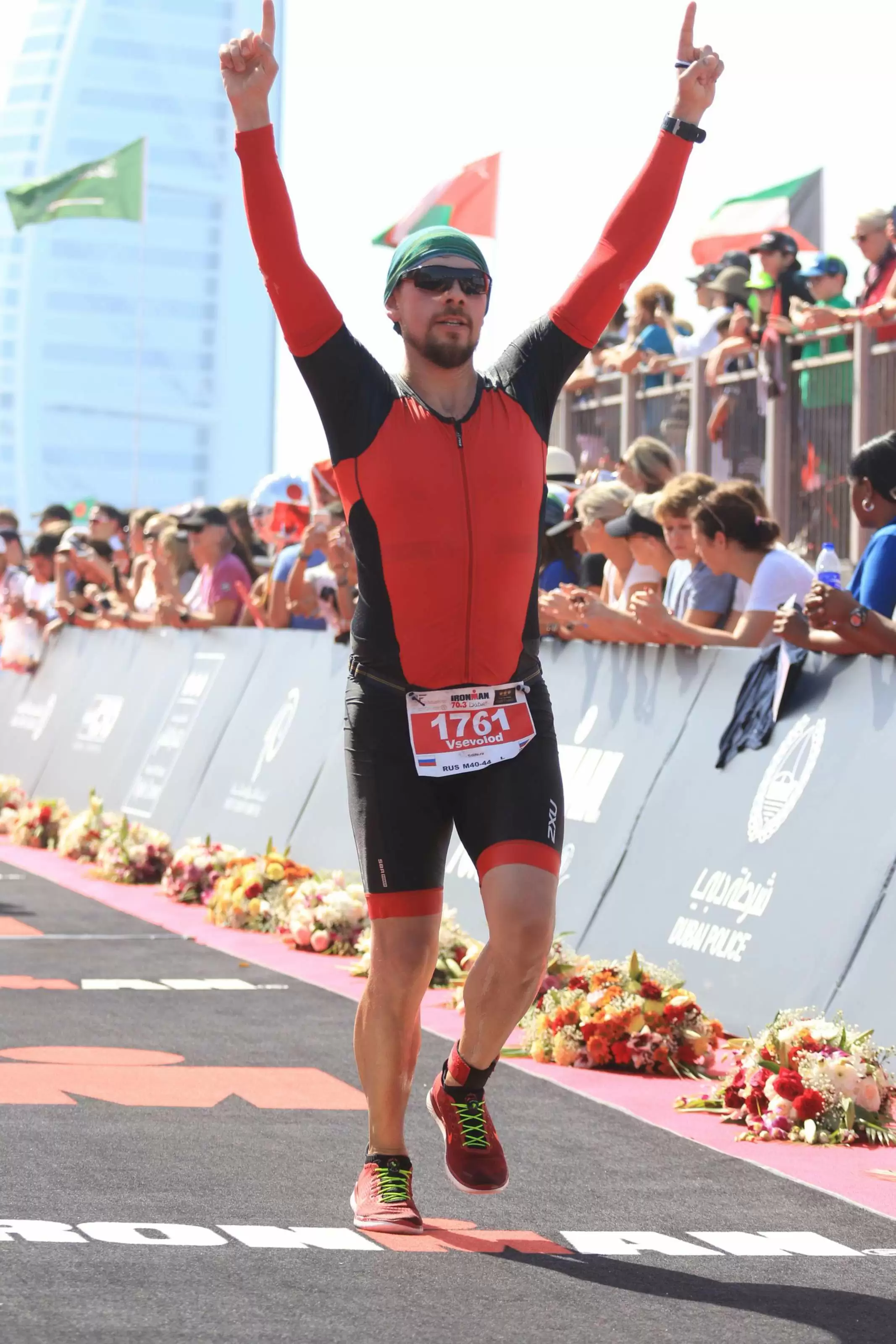 Финиш на Ironman 70.3 Dubai